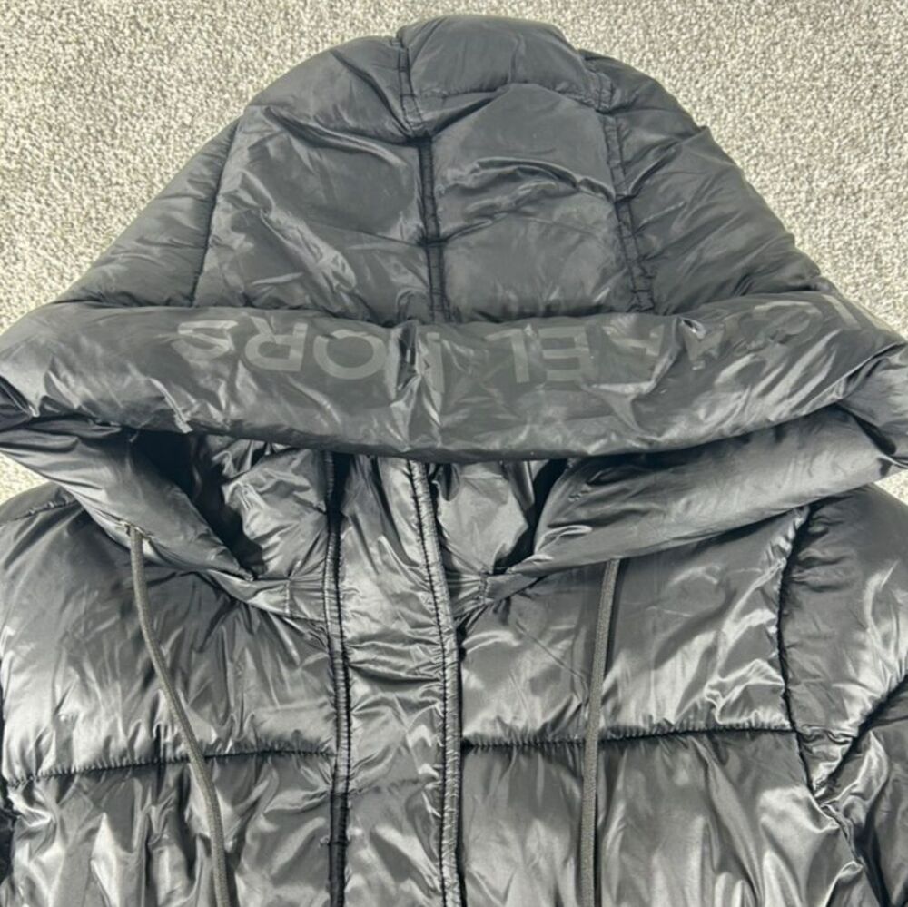 Michael Kors Black Hooded Belted Long Puffer Coat Woman’s Read Description
